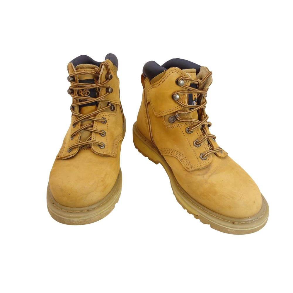 Timberland PRO Pitt Boss 6 in Steel Toe Work Boots Mens 7 Wheat Nubuck Leather